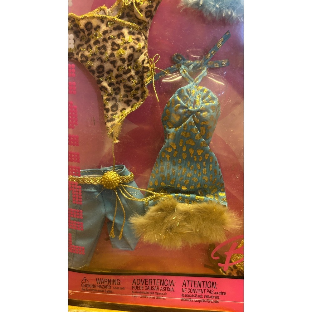 Barbie‎ Fashion Fever Rare Y2K 2005 Outfit Set Fur Animal Print Shoes Sealed - Picture 3 of 13